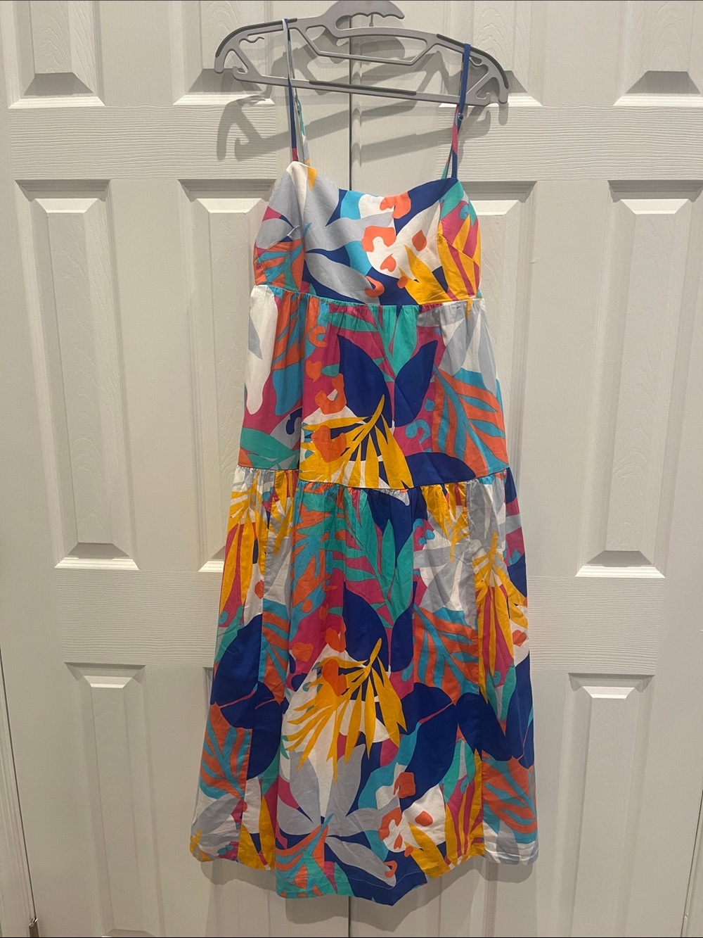 J. Crew Multicolor Tropical Maxi Dress in Blue, Yellow & Teal